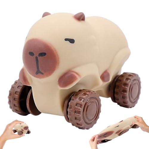 Capybara Quetschspielzeug,with Wheels,Stress Squeeze Spielzeug,Büro Gadgets,Süßes Capybara Anti-Stress Spielzeug, Gemütliches, Lustiges Kneifspielzeug für Kinders und Erwachsene von TULEBOLIAN