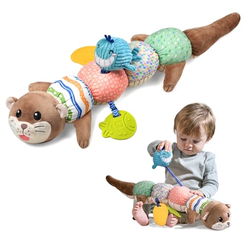 TUMAMA KIDS Weiche sensorische Spielzeug Otter für Baby 0 3 6 9 12 18 Monate, Plüsch Baby Spielzeug, Otter Plüsch Spielzeug Geschenk für Kleinkind Jungen Mädchen von TUMAMA KIDS