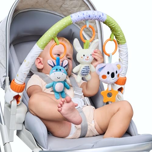 TUMAMA Spielbogen Kinderwagen Spielzeug Baby Ab 0 3 6 9 Monate, Clip Auf Bogen Babyschale Babyspielzeug Für Auto, Plüschtier Tier Hängespielzeug Mit Rasseln Beißring Für Autositz Mobile Kinderbett TUMAMA Spielbogen Kinderwagen Spielzeug Baby Ab 0 3 6 9 Monate, Clip Auf Bogen Babyschale Babyspielzeug Für Auto, Plüschtier Tier Hängespielzeug Mit Rasseln Beißring Für Autositz Mobile Kinderbett von TUMAMA KIDS