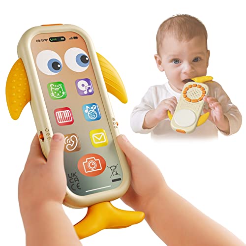 TUMAMA Baby Spielzeugtelefon,Wal Handy Spielzeug 18 Monate Wiederaufladbare Batterie Kinder Telefon Spielzeug mit Geräuschen Zahlen und Lichtern pädagogisches Handy Spielzeug Geschenk für Mädchen von TUMAMA