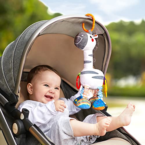 TUMAMA Zebra Hängend Babyspielzeug für 0,3,6,9,12 Monate,Baby Handglocken Rassel Weiches Tier Plüsch Spielzeug,Baby Sensorik Kinderwagen Spielzeug für Neugeborene Jungen Mädchen Geburtstagsgeschenke von TUMAMA