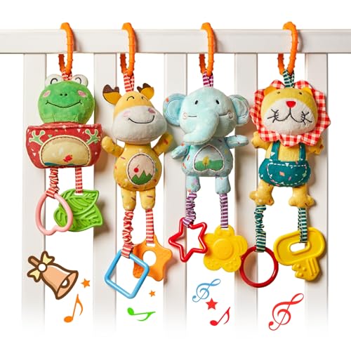 TUMAMA Babyspielzeug für 0, 3, 6, 9, 12 Monate Baby Rasseln mit Beißringen Weiches Plüsch Frühentwicklung Kinderwagen Auto Spielzeug für Kleinkinder, Neugeborene Geburtstagsgeschenke, 4Pack TUMAMA Babyspielzeug für 0, 3, 6, 9, 12 Monate Baby Rasseln mit Beißringen Weiches Plüsch Frühentwicklung Kinderwagen Auto Spielzeug für Kleinkinder, Neugeborene Geburtstagsgeschenke, 4Pack von TUMAMA KIDS