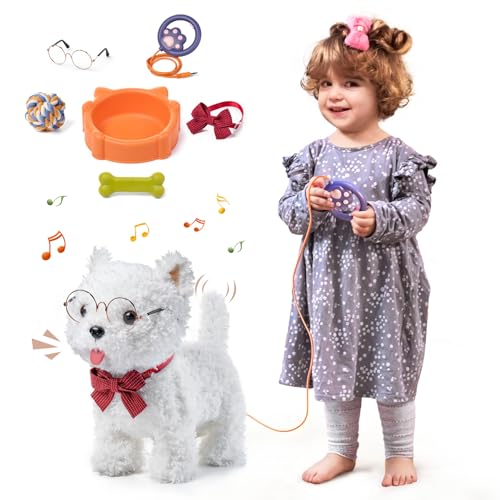 TUMAMA Interaktives Hund Spielzeug Kinder, Hund mit Fernbedienung Leine der Läuft und Bellt, Dog Spiel Kinderspielzeug ab 3 4 5 6, Laufender Kuscheltier Hunde - Gehen, Bellen, Schwanz Wedeln, 6 Musik TUMAMA Interaktives Hund Spielzeug Kinder, Hund mit Fernbedienung Leine der Läuft und Bellt, Dog Spiel Kinderspielzeug ab 3 4 5 6, Laufender Kuscheltier Hunde - Gehen, Bellen, Schwanz Wedeln, 6 Musik von TUMAMA KIDS