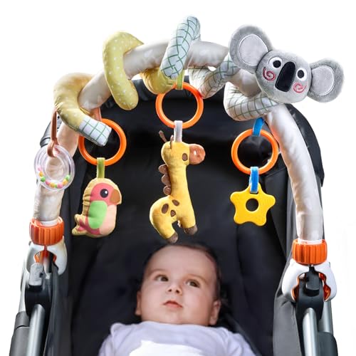TUMAMA Baby Kinderwagen Spielzeug Spielbogen, Activity Spirale Spielzeug ab 0-12 Monate Autositz Hängend Sensory Babyrassel, Neugeborene von TUMAMA