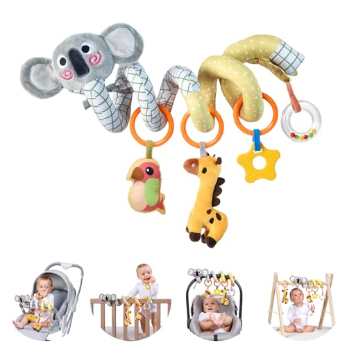 TUMAMA Kinderwagen Spielzeug für Babys 0-12 Monaten Activity Spirale Hängespielzeug Babyschale Kinderbett Plüschtier für Kleinkinder Jungen Mädchen von TUMAMA