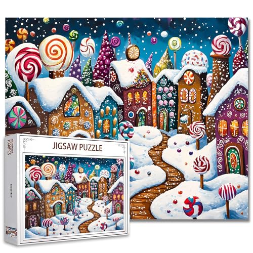 1000-teiliges Puzzle für Erwachsene, Cartoon-Puzzle, Süßigkeitenhaus-Malerei, Puzzle, Winterlandschaft, Puzzles für anspruchsvolle Familienaktivitäten, Schokolade, Milch, Bonbon-Kunst, DIY-Puzzle 1000-teiliges Puzzle für Erwachsene, Cartoon-Puzzle, Süßigkeitenhaus-Malerei, Puzzle, Winterlandschaft, Puzzles für anspruchsvolle Familienaktivitäten, Schokolade, Milch, Bonbon-Kunst, DIY-Puzzle von TUMOVO