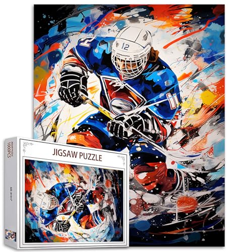 1000-teiliges Puzzle für Erwachsene - Männer, die Hockey Spielen, Malen, Athleten, Graffitic, Ball, Sport, Basteln, Magisches Puzzle, Kunst, Schlafzimmer Dekoration 1000-teiliges Puzzle für Erwachsene - Männer, die Hockey Spielen, Malen, Athleten, Graffitic, Ball, Sport, Basteln, Magisches Puzzle, Kunst, Schlafzimmer Dekoration von TUMOVO