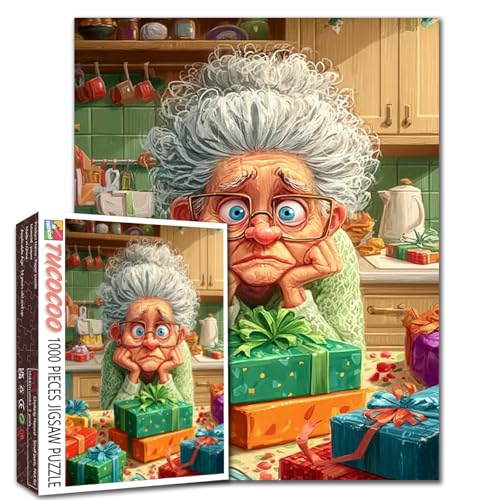 1000-teiliges Puzzle für Erwachsene, alte Dame packt, 1000 Küchenszenen-Puzzle, 50,8 x 68,9 cm, DIY-Puzzle, Kunst, Heimdekoration, Familien-Herausforderungen, 1000 Teile 1000-teiliges Puzzle für Erwachsene, alte Dame packt, 1000 Küchenszenen-Puzzle, 50,8 x 68,9 cm, DIY-Puzzle, Kunst, Heimdekoration, Familien-Herausforderungen, 1000 Teile von TUMOVO