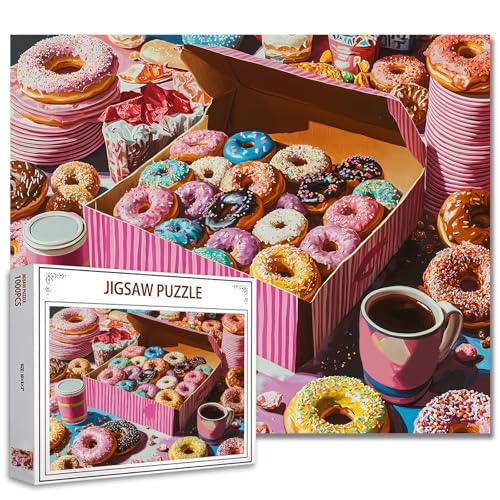 1000-teiliges Puzzle für Erwachsene, köstliches Dessert-Gemälde, Puzzle, Schokoladen-Donut-Puzzle, für anspruchsvolle Familienaktivitäten, Spiel, Tasse Kaffee, Kunst, DIY-Puzzle, Dekoration, Geschenke 1000-teiliges Puzzle für Erwachsene, köstliches Dessert-Gemälde, Puzzle, Schokoladen-Donut-Puzzle, für anspruchsvolle Familienaktivitäten, Spiel, Tasse Kaffee, Kunst, DIY-Puzzle, Dekoration, Geschenke von TUMOVO