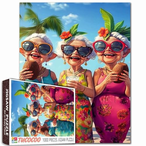 Coole Frau mit Sonnenbrille, 1000-teiliges Puzzle für Erwachsene, liebevolle Freunde, Malpuzzle, tropische Meereslandschaft, 1000 Teile, Puzzle-Spiel, Heim-Wanddekoration, Bastelpuzzle, Kunst Coole Frau mit Sonnenbrille, 1000-teiliges Puzzle für Erwachsene, liebevolle Freunde, Malpuzzle, tropische Meereslandschaft, 1000 Teile, Puzzle-Spiel, Heim-Wanddekoration, Bastelpuzzle, Kunst von TUMOVO