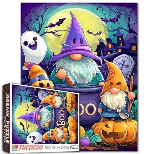 Halloween-Nacht, 1000-teiliges Puzzle für Erwachsene, Zwerg, Kochen, Gift, Malerei, Puzzle, Fantasie-Schloss, Fledermaus, 1000 Teile, Puzzle-Spiel, Heim-Wanddekoration, DIY, Basteln, Kürbis-Puzzle Halloween-Nacht, 1000-teiliges Puzzle für Erwachsene, Zwerg, Kochen, Gift, Malerei, Puzzle, Fantasie-Schloss, Fledermaus, 1000 Teile, Puzzle-Spiel, Heim-Wanddekoration, DIY, Basteln, Kürbis-Puzzle von TUMOVO