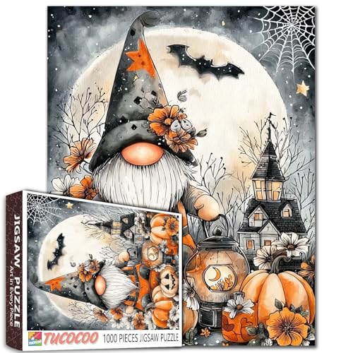 Halloween Party 1000 Teile Puzzle für Erwachsene Zwerg mit Kürbissen und Fledermäusen Malerei Puzzle Fantasy Schloss 1000 Teile Puzzles Spiel Home Wall Decor DIY Handwerk Vollmond Puzzle Kunst Halloween Party 1000 Teile Puzzle für Erwachsene Zwerg mit Kürbissen und Fledermäusen Malerei Puzzle Fantasy Schloss 1000 Teile Puzzles Spiel Home Wall Decor DIY Handwerk Vollmond Puzzle Kunst von TUMOVO