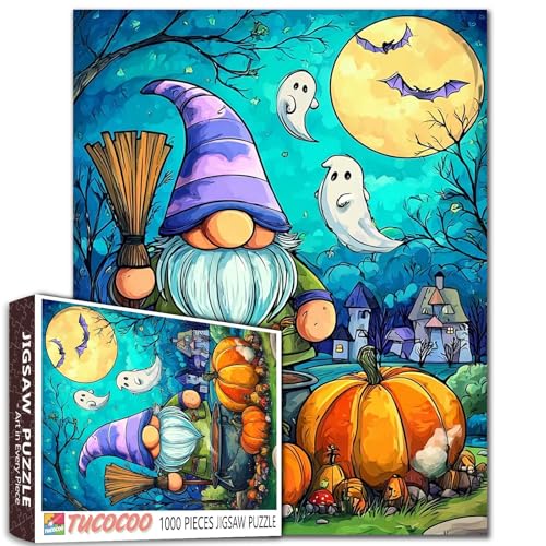 Halloween-Zwerg, 1000-teiliges Puzzle für Erwachsene, gelber Kürbis, Malpuzzle, gruseliger Geist, 1000 Teile, Puzzle-Spiel, Heim-Wanddekoration, DIY, Basteln, Gift, Suppe, Puzzle, Kunst, Boho-Geschenk Halloween-Zwerg, 1000-teiliges Puzzle für Erwachsene, gelber Kürbis, Malpuzzle, gruseliger Geist, 1000 Teile, Puzzle-Spiel, Heim-Wanddekoration, DIY, Basteln, Gift, Suppe, Puzzle, Kunst, Boho-Geschenk von TUMOVO
