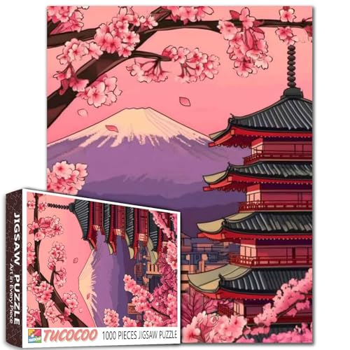 Japanisches 1000-teiliges Puzzle für Erwachsene, Chureito-Pagode, Malpuzzle, Fuji, 1000 Teile, japanischer Bushido-Geist, DIY, Basteln, magisches Puzzle, Kunst, Schlafzimmer, Dekoration, Kirsche Japanisches 1000-teiliges Puzzle für Erwachsene, Chureito-Pagode, Malpuzzle, Fuji, 1000 Teile, japanischer Bushido-Geist, DIY, Basteln, magisches Puzzle, Kunst, Schlafzimmer, Dekoration, Kirsche von TUMOVO