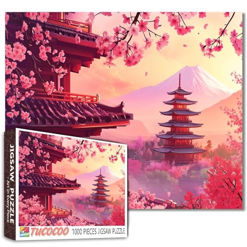 Japanisches 1000-teiliges Puzzle für Erwachsene, Fuji-Malerei, Puzzle, Chureito-Pagode, 1000 Teile, Kirschblüte, DIY, Handwerk, magische Landschaft, Puzzle, Kunst, Schlafzimmer, Dekoration, Geschenk Japanisches 1000-teiliges Puzzle für Erwachsene, Fuji-Malerei, Puzzle, Chureito-Pagode, 1000 Teile, Kirschblüte, DIY, Handwerk, magische Landschaft, Puzzle, Kunst, Schlafzimmer, Dekoration, Geschenk von TUMOVO