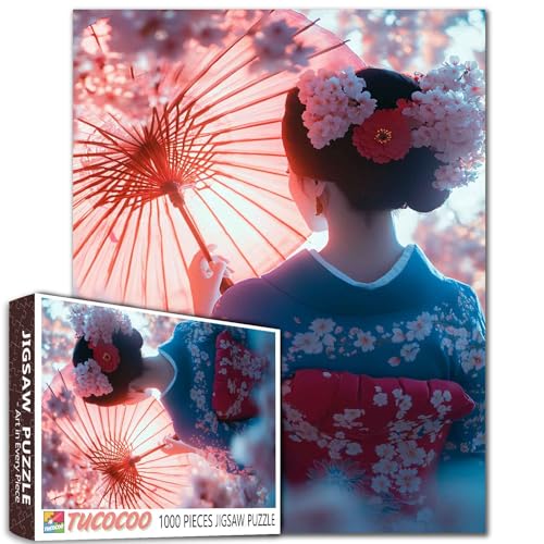 Japanisches 1000-teiliges Puzzle für Erwachsene, japanische Frau mit Kimono-Malerei, Puzzle, 1000 Teile, Puzzle, ein Mädchen, hält den Ölschirm, DIY, Basteln, Kirschblüte, Puzzle, Kunst Japanisches 1000-teiliges Puzzle für Erwachsene, japanische Frau mit Kimono-Malerei, Puzzle, 1000 Teile, Puzzle, ein Mädchen, hält den Ölschirm, DIY, Basteln, Kirschblüte, Puzzle, Kunst von TUMOVO