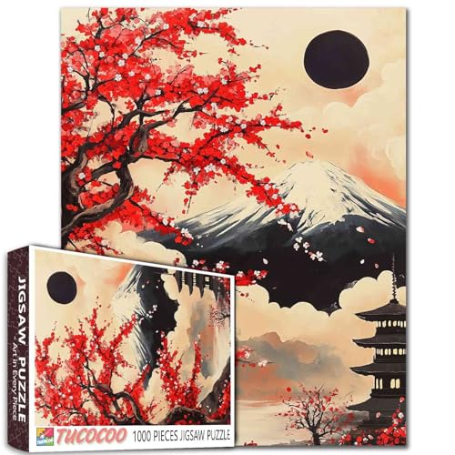 Landschaft 1000 Teile Puzzle für Erwachsene, Mount Fuji Painting Jigsaw Puzzle 1000 Teile Puzzles Japanische Chureito Pagode DIY Handwerk Magische Puzzle Kunst Schlafzimmer Dekor Kirschblüte Geschenk Landschaft 1000 Teile Puzzle für Erwachsene, Mount Fuji Painting Jigsaw Puzzle 1000 Teile Puzzles Japanische Chureito Pagode DIY Handwerk Magische Puzzle Kunst Schlafzimmer Dekor Kirschblüte Geschenk von TUMOVO