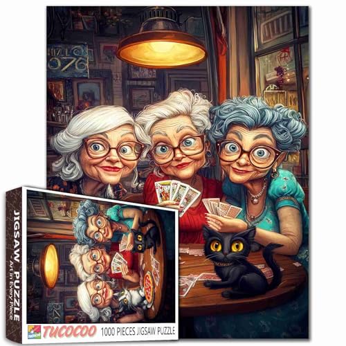 Modische alte Frau, 1000-teiliges Puzzle für Erwachsene, Freunde, Spielszene, Poker, Malerei, Puzzle, niedliches Tier, Katze, 1000 Teile, Puzzle-Spiel, Heim-Wanddekoration, Bastelpuzzle, Kunst Modische alte Frau, 1000-teiliges Puzzle für Erwachsene, Freunde, Spielszene, Poker, Malerei, Puzzle, niedliches Tier, Katze, 1000 Teile, Puzzle-Spiel, Heim-Wanddekoration, Bastelpuzzle, Kunst von TUMOVO