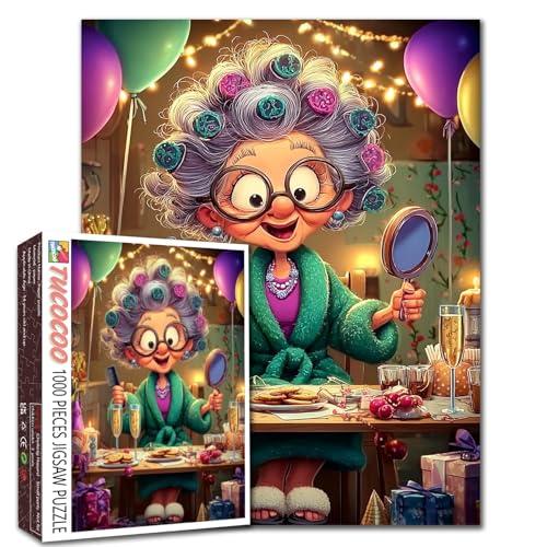 Niedliche Oma Puzzle für Erwachsene, alte Dame, verkleidet für Weihnachten, 1000 Weihnachtspuzzle, 50,8 x 68,9 cm, DIY-Puzzle, Kunst, Heimdekoration, Familien-Herausforderungen, 1000 Teile Niedliche Oma Puzzle für Erwachsene, alte Dame, verkleidet für Weihnachten, 1000 Weihnachtspuzzle, 50,8 x 68,9 cm, DIY-Puzzle, Kunst, Heimdekoration, Familien-Herausforderungen, 1000 Teile von TUMOVO