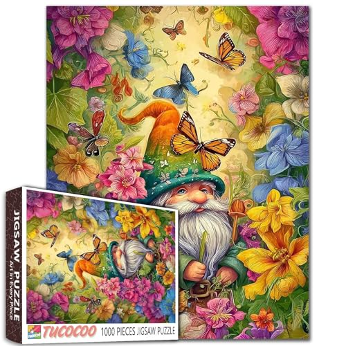 Old Man 1000 Teile Puzzles für Erwachsene Zwerg im Garten Blumenmalerei Puzzle Tropische Pflanzen Ballonmalerei 1000 Teile Puzzles Spiel Home Wall Decor Schmetterling DIY Handwerk Puzzle Kunst Old Man 1000 Teile Puzzles für Erwachsene Zwerg im Garten Blumenmalerei Puzzle Tropische Pflanzen Ballonmalerei 1000 Teile Puzzles Spiel Home Wall Decor Schmetterling DIY Handwerk Puzzle Kunst von TUMOVO