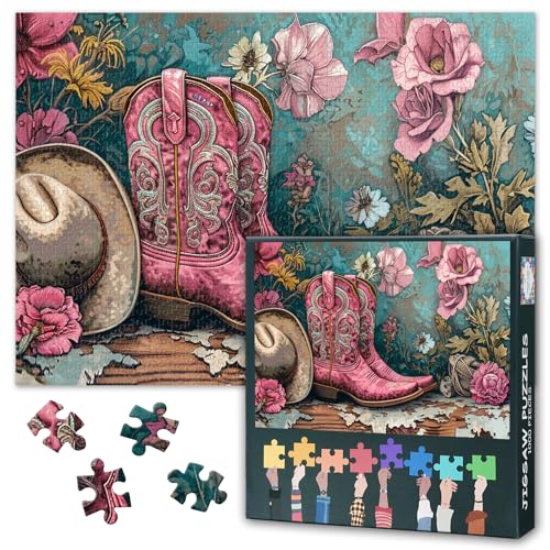 Puzzle 1000 Teile für Erwachsene, Cowboystiefel Erwachsene Puzzles, Cowboyhut 1000 Teile Puzzle, Puzzles Puzzle Lernspielzeug Fertige Größe 19,5 x 27,5 Zoll Puzzle 1000 Teile für Erwachsene, Cowboystiefel Erwachsene Puzzles, Cowboyhut 1000 Teile Puzzle, Puzzles Puzzle Lernspielzeug Fertige Größe 19,5 x 27,5 Zoll von TUMOVO