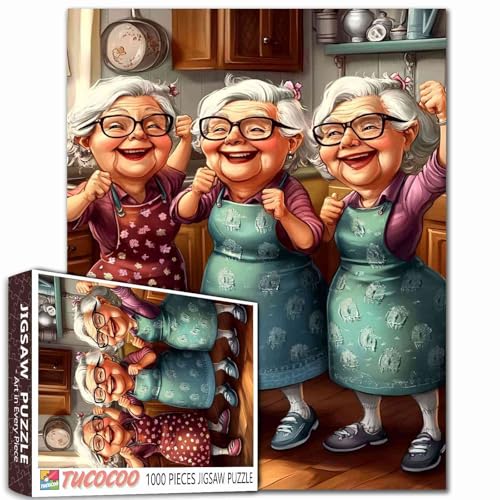 Puzzle mit alten Freunden, 1000 Teile, für Erwachsene, glückliche Frau, mit Schürze, Malerei, Puzzle, Kochen, Abendessen, 1000 Teile, Puzzle-Spiel, moderne Heimdekoration, DIY-Handwerk, Puzzlekunst Puzzle mit alten Freunden, 1000 Teile, für Erwachsene, glückliche Frau, mit Schürze, Malerei, Puzzle, Kochen, Abendessen, 1000 Teile, Puzzle-Spiel, moderne Heimdekoration, DIY-Handwerk, Puzzlekunst von TUMOVO