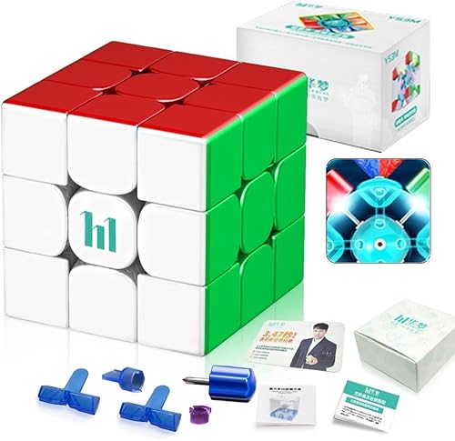 TUNJILOOL Moyu YS3M 2023 Ball-Core with Magic Clothes Huameng 3x3 Super Magnetic Speed Cube, moyu YS3 M MagLev+Ball Core+Magic Clothes Professional 3x3 Stickerless Cubo, Best Choice of 2023 moyu Cube von TUNJILOOL