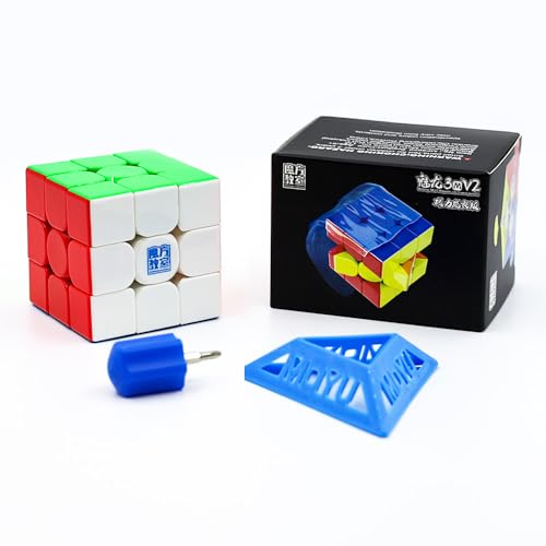 MOYU Meilong3M V2 Speed Cube 3x3 Magnetic Zauberwürfel Stickerless, 3D Magic Puzzle Spiele für Kinder und Erwachsene, Geeignet für Tägliche Spiel(2024 UV Coated, Magic Clothes) von TUNJILOOL