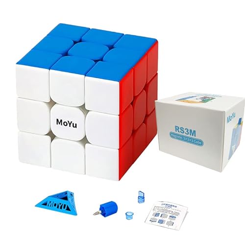 MOYU RS3M Magnetischer Speed Cube 3x3 Zauberwürfel Stickerless, 3D Magic Puzzle Spiele für Kinder und Erwachsene, Geeignet für Tägliche Spiel, Wettkampftraining und Geburtstagsgeschenk (MF8880-1New) von TUNJILOOL