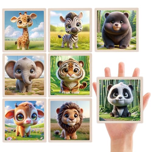 TUNJILOOL Kinderpuzzle ab 3 4 5 6 Jahre, 8x6 Teilen Puzzle Kinder & Holzpuzzle, Vorschule Lehrreiches Spielzeug, Geschenke für Kinder für Jungen und Mädchen (Wildtiere) von TUNJILOOL