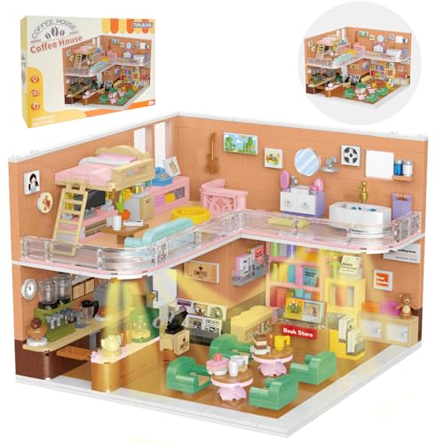 TUNJILOOL Mini Bausteine, Creative Klemmbausteine Café-Shop Haus Geschenk Building Toys für Jungen Mädchen Alter 8+,1220 pcs Mini Bricks von TUNJILOOL