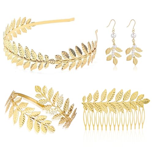 TUONYIS 4-teiliges griechisches Göttin-Kostüm-Zubehör-Set (Gold) von TUONYIS