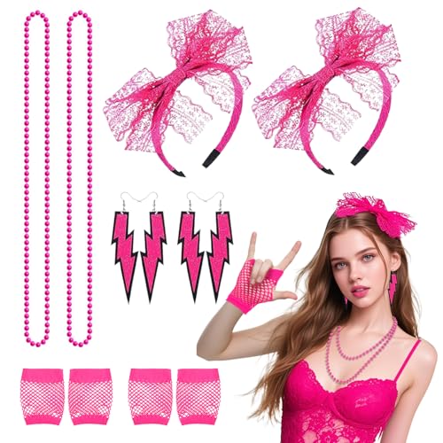 TUONYIS 8 Stück 80er Jahre Verkleidung für Frauen Mädchen 80er Jahre Verkleidung Zubehör 1980er Jahre Fancy Party Kostüm Zubehör Set Spitze Stirnband Ohrringe Fischnetz Handschuhe Halskette Armband TUONYIS 8 Stück 80er Jahre Verkleidung für Frauen Mädchen 80er Jahre Verkleidung Zubehör 1980er Jahre Fancy Party Kostüm Zubehör Set Spitze Stirnband Ohrringe Fischnetz Handschuhe Halskette Armband von TUONYIS