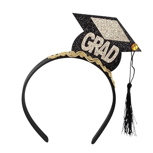 TUOYDJA Bachelor Hut Stirnband,Graduation Cap Holder 10 Sets Grad Cap Stirnband Absolvierte Satin Schärpe Graduation Party Dekoration Lieferungen Foto Requisiten Mini Bachelor Hut(10pcs hat) von TUOYDJA