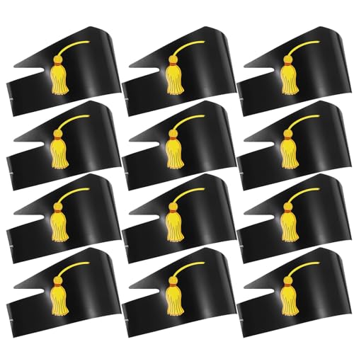 TUOYDJA Bachelor Hut Stirnband,Graduation Cap Holder 24 Pcs Papier Hut Handgemachte Graduation Caps Hüte Dekore Handwerk Stirnband DIY von TUOYDJA