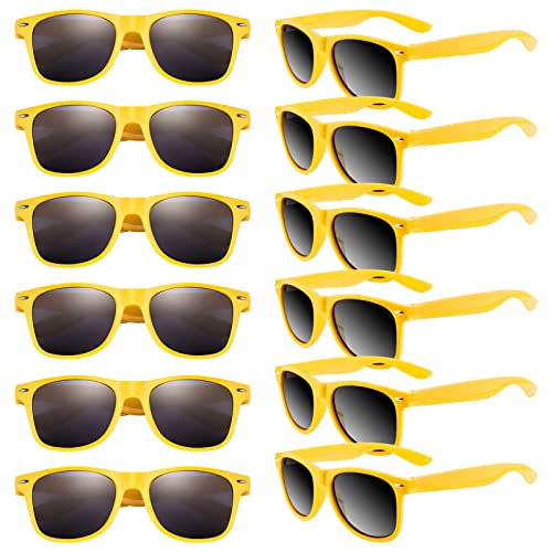 TUPARKA 12er-Pack Sonnenbrillen in Großpackung Schulparty Goody Bag Fillers für Geburtstagsparty Beach Pool Party, Gelb TUPARKA 12er-Pack Sonnenbrillen in Großpackung Schulparty Goody Bag Fillers für Geburtstagsparty Beach Pool Party, Gelb von TUPARKA