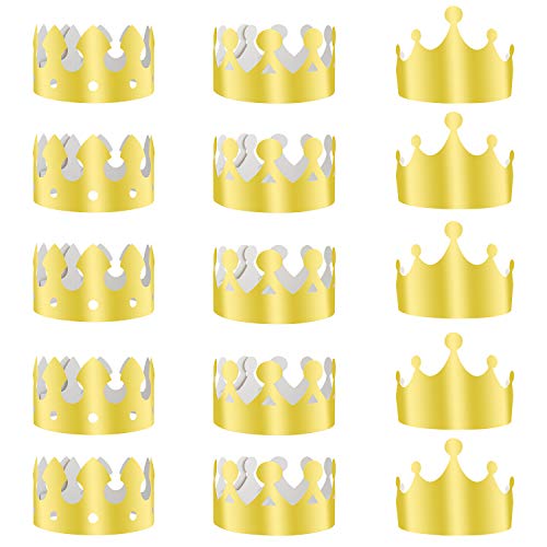 TUPARKA 36 Stücke Goldene König Kronen Goldfolie Papier Party Crown Hut Kappe für Geburtstagsfeier Baby Shower Foto Requisiten (Gold) von TUPARKA