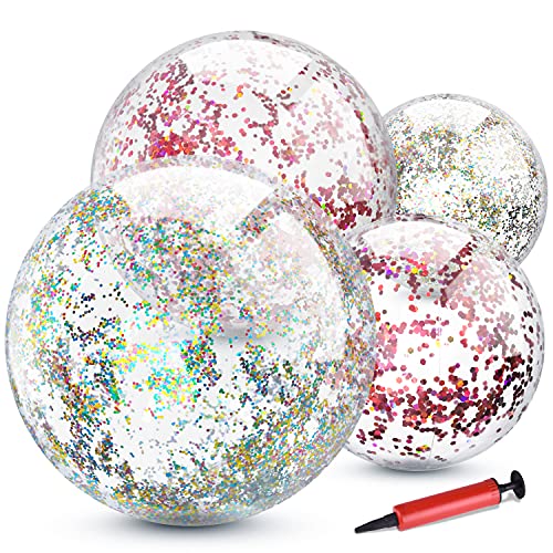 TUPARKA 4er Pack Glitter Wasserball für Sommer Beach Favor Pool Party Spielzeug mit Inflator TUPARKA 4er Pack Glitter Wasserball für Sommer Beach Favor Pool Party Spielzeug mit Inflator von TUPARKA