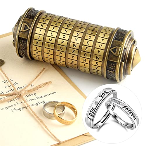 TUPARKA Da Vinci Code Mini Cryptex Valentinstag interessant kreativ romantische Geburtstagsgeschenke für Sie (Bronze) 5 Stück von TUPARKA