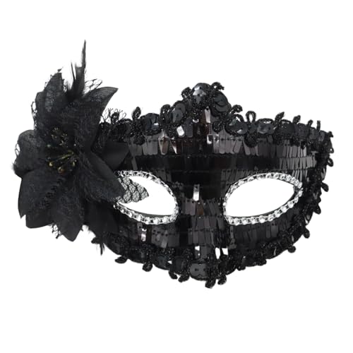 TUQIDEWU Maskenball Masken, Venezianische Maske Damen Spitze Maske Venezianischen Masken Spitzen Augenmaske Schwarz Spitzenmaske Venezianisch für Karneval Fasching Maskerade Party Lace MaskeA011 von TUQIDEWU