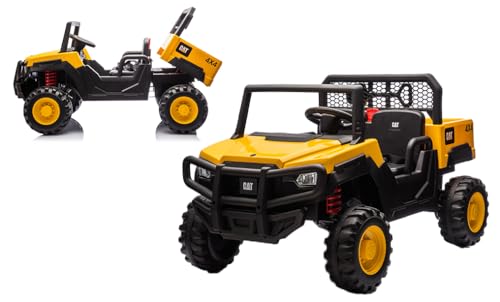 TURBO CHALLENGE - Caterpillar UTV Elektro-Rutscher – 119903 – Gelb – 30 kg max. – Kunststoff – 2 Plätze – Kinderspielzeug – Geschenk – Geburtstag – Geländefahrzeug – MP3 – für 3 bis 6 Jahre TURBO CHALLENGE - Caterpillar UTV Elektro-Rutscher – 119903 – Gelb – 30 kg max. – Kunststoff – 2 Plätze – Kinderspielzeug – Geschenk – Geburtstag – Geländefahrzeug – MP3 – für 3 bis 6 Jahre von TURBO CHALLENGE