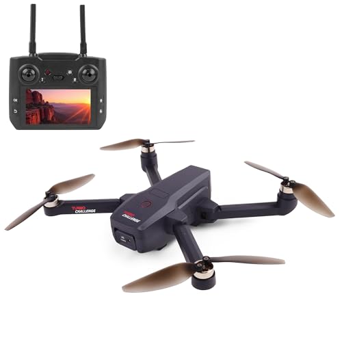 TURBO CHALLENGE - Elite GPS-Drohne – 400340 – Fluggerät – HD-Kamera 720p – automatische Rückkehr – Flugverfolgung – bürstenloser Motor – 50× Zoom – SD-Karte inkl. – XL-Display – ab 12 Jahren von TURBO CHALLENGE