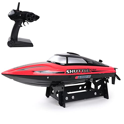 TURBO CHALLENGE 094117 Remote Control Boat Illuminated 25 km Range 100 m - Red - 35 cm - Elastic from 8 Years - 4, 1.5 V - Includes Arrows - 094117 - Red von TURBO CHALLENGE