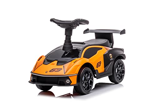 TURBO CHALLENGE - Lamborghini - Lauflernhilfe - 119711 - Freilauf - Orange - Max. 25 kg - Kunststoff - Batterien Nicht enthalten - Kinderspielzeug - Geschenk - Ab 12 Monaten von TURBO CHALLENGE