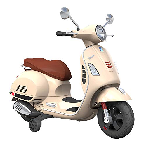 TURBO CHALLENGE - Vespa - Elektrischer Transporter - 119133 - Roller - Beige - Fahrbereit - Max. 30 kg - Kunststoff - Wiederaufladbare Batterien - Von 3 bis 6 Jahren von TURBO CHALLENGE