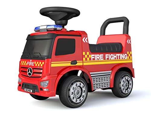 TURBO CHALLENGE - Mercedes Antos Feuerwehr - Lauflernhilfe - 119204 - Freilauf - Rot - Max. 25 kg - Kunststoff - Batterien Nicht enthalten - Kinderspielzeug - Geschenk - Ab 12 Monaten von TURBO CHALLENGE