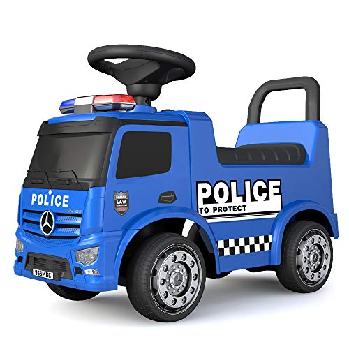 TURBO CHALLENGE - Mercedes Antos Polizei - Lauflernhilfe - 119205 - Freilauf - Blau - Max. 25 kg - Kunststoff - Batterien Nicht enthalten - Kinderspielzeug - Geschenk - Ab 12 Monaten von TURBO CHALLENGE