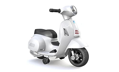 TURBO CHALLENGE - Vespa Gts - Elektrischer Transporter - 119150 - Roller - Weiß - Fahrbereit - Max. 25 kg - Kunststoff - Wiederaufladbare Batterien - Ab 24 Monaten von TURBO CHALLENGE