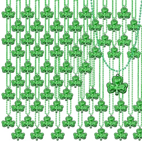 TURNMEON 100 Stück St. Patricks Day Halsketten, grünes Metallic-Kleeblatt-Anhänger, Perlen, Halskette für St. Patrick's Day, Dekoration, Partyzubehör, Kostümdekorationen, Zubehör TURNMEON 100 Stück St. Patricks Day Halsketten, grünes Metallic-Kleeblatt-Anhänger, Perlen, Halskette für St. Patrick's Day, Dekoration, Partyzubehör, Kostümdekorationen, Zubehör von TURNMEON
