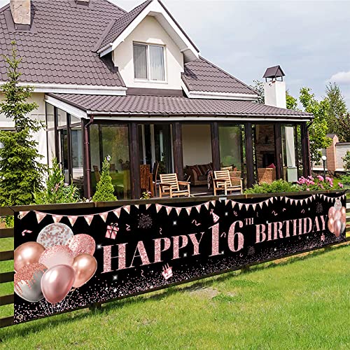 16 Geburtstag Deko Schwarz Roségold, Deko 16 Geburtstag Mädchen, 16. Geburtstag Mädchen Deko Banner Hintergrund, Groß 16. Geburtstag Stoff Schild Poster Banner für Geburtstagsfeier Deko, 300×50cm 16 Geburtstag Deko Schwarz Roségold, Deko 16 Geburtstag Mädchen, 16. Geburtstag Mädchen Deko Banner Hintergrund, Groß 16. Geburtstag Stoff Schild Poster Banner für Geburtstagsfeier Deko, 300×50cm von TUTUXMA